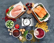 "Healthy foods and weight loss essentials illustrating nutrition mistakes that may affect weight loss goals."
