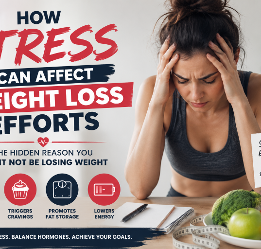 Woman experiencing stress while trying to lose weight, illustrating how stress, cortisol, cravings, and low energy can affect weight loss efforts and overall health.